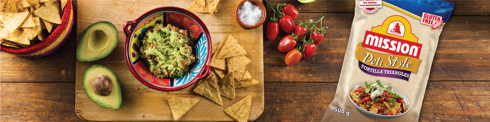 Mission Website Banner Products Page Corn Chips 1600X400px 500G Corn Chips