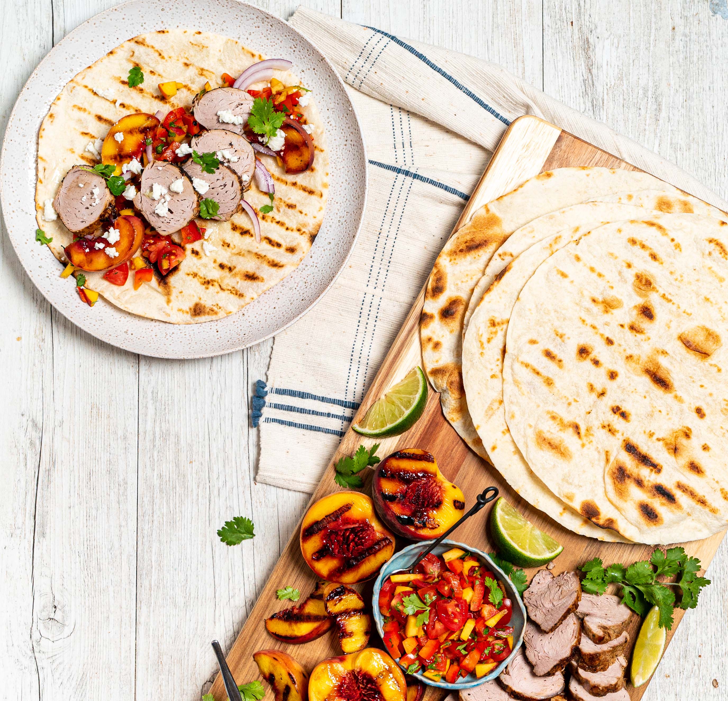 Pork and Peach Wraps