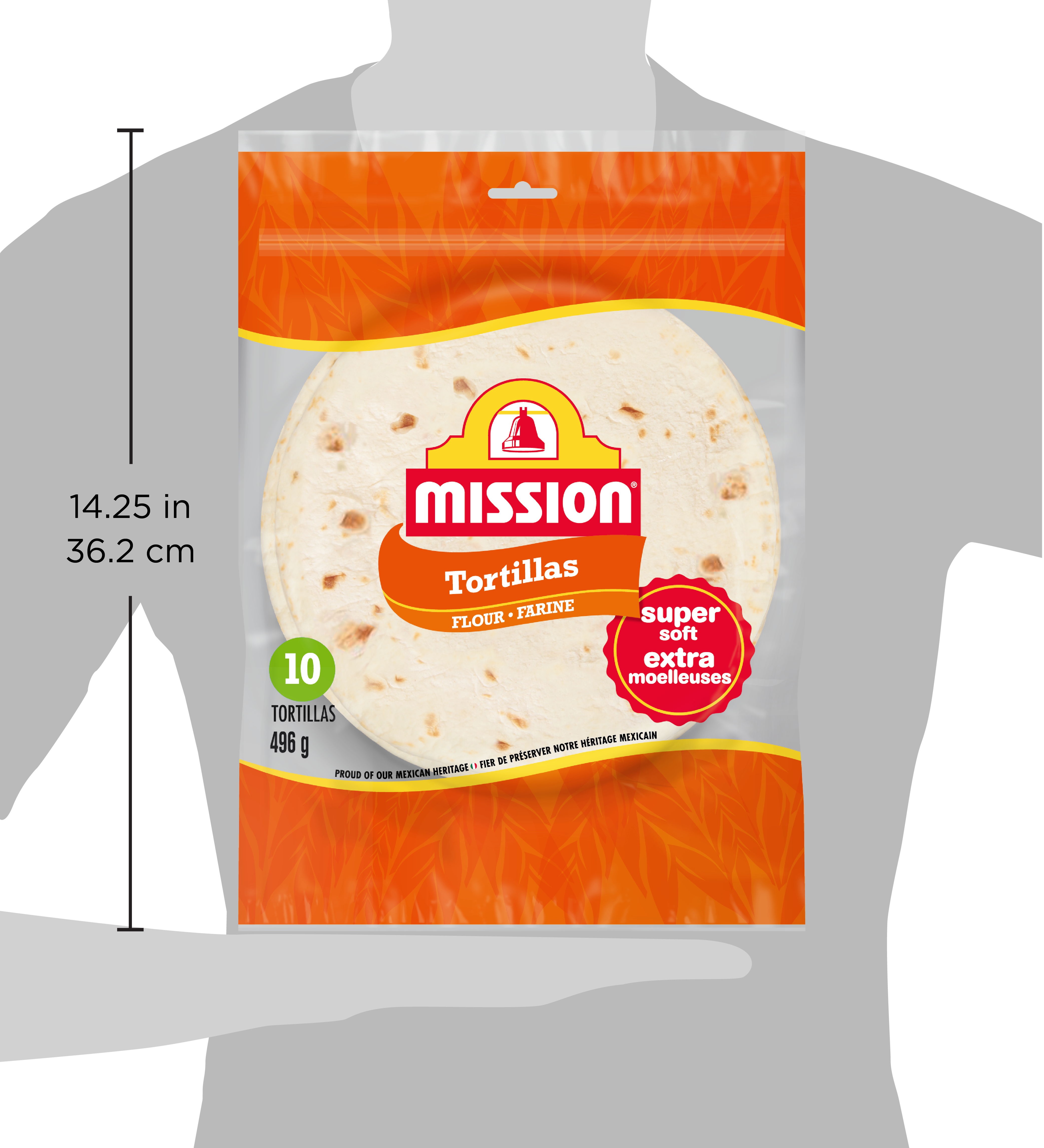 Large Super Soft Flour Tortillas.SIZE